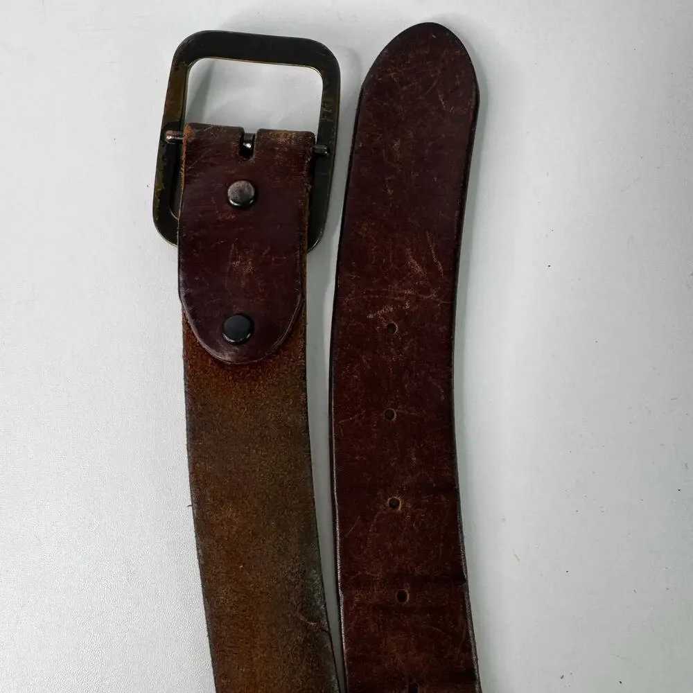Duluth Trading Co Brown Leather Work Belt - Made in USA - Men's Size 48